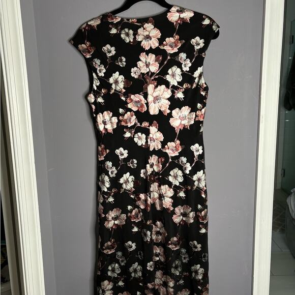 Ronni Nicole Black and Pink Floral Sleeveless Dress Twist Front Detail Size M - Picture 2 of 6